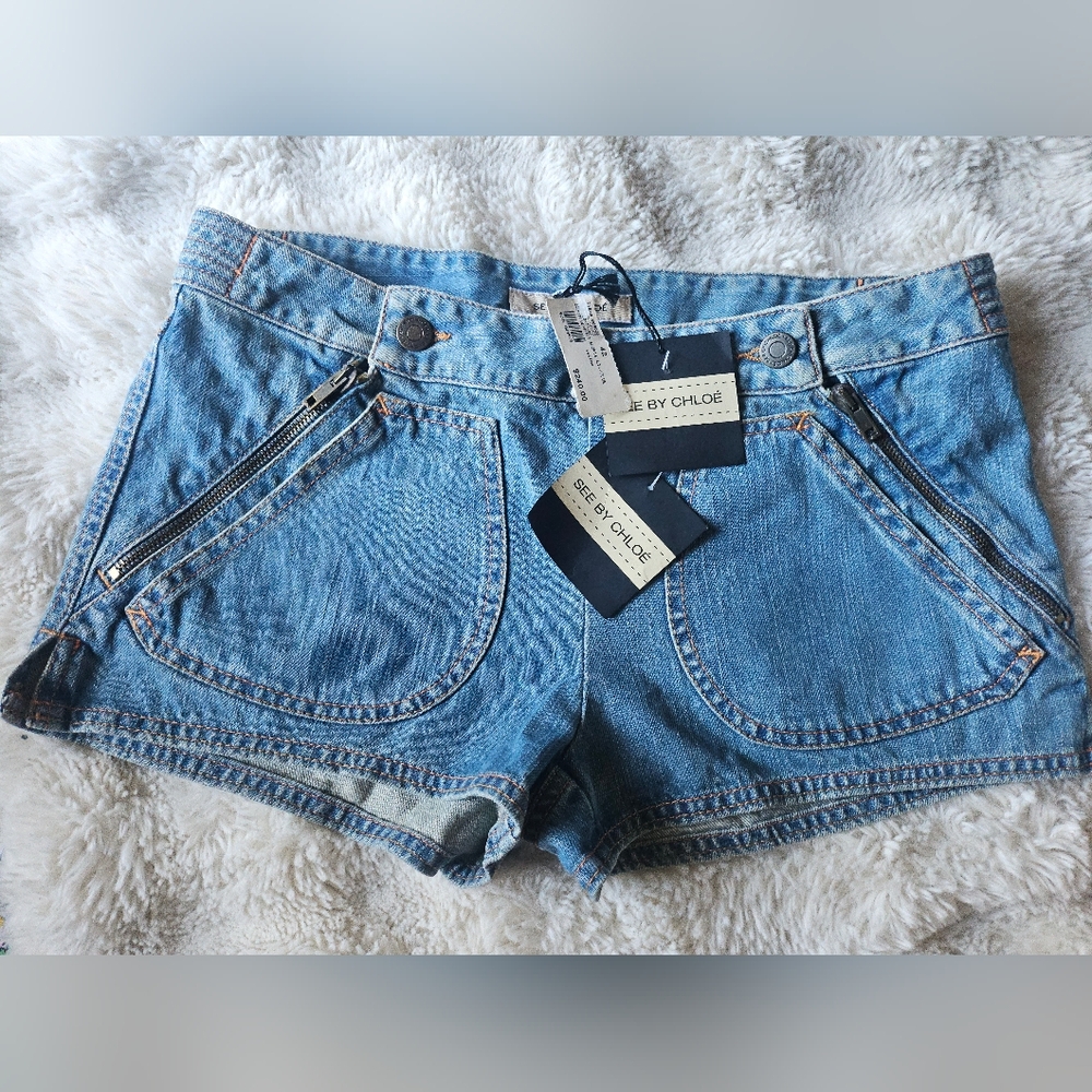 See By Chloe Women's Blue Denim Shorts